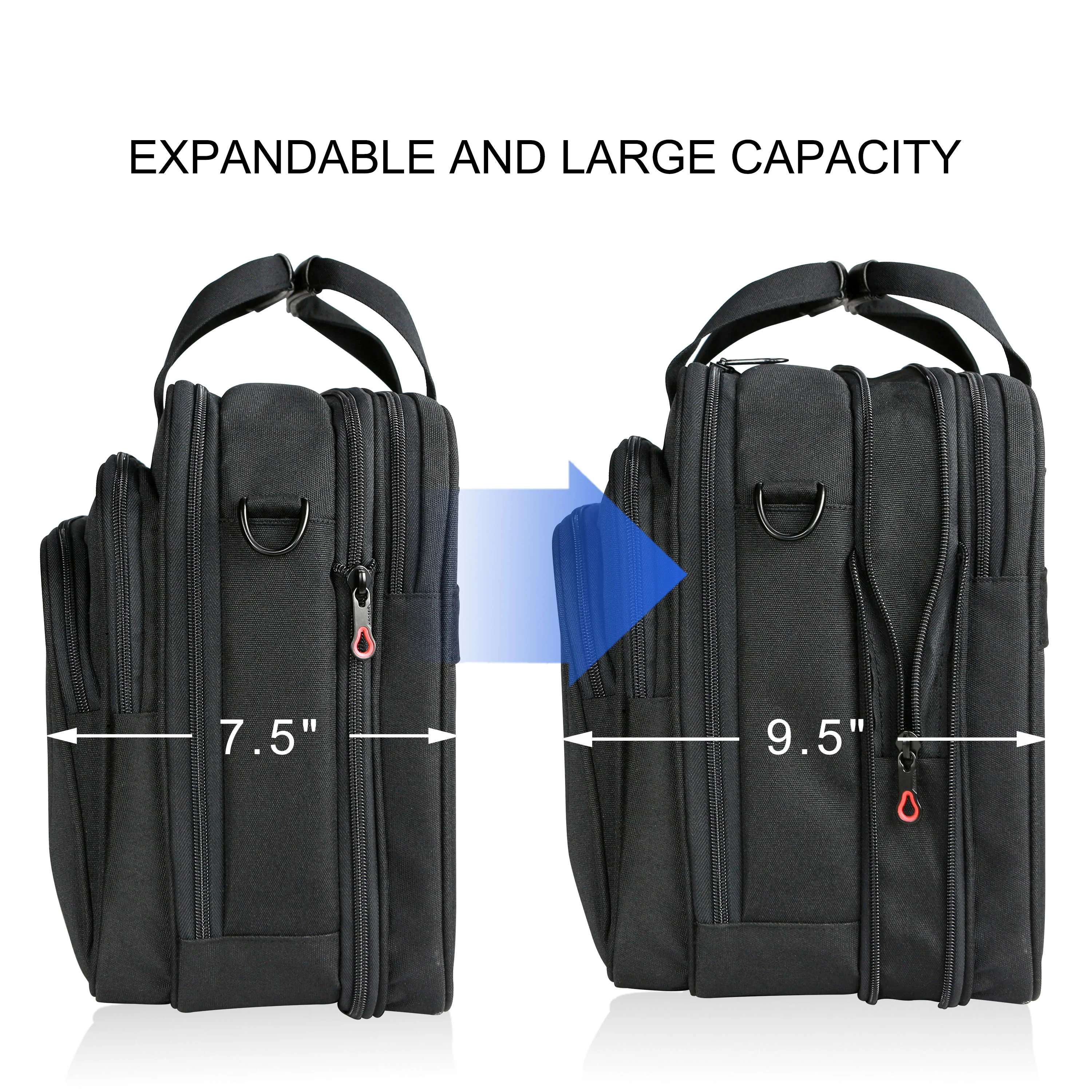 KROSER 17.3" Expandable Laptop Briefcase with RFID - Image 3